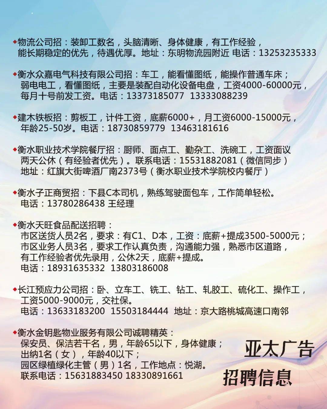 定州最新招聘工人信息概览